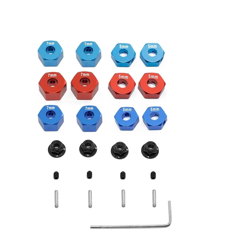 Metal Hex Wheel Hubs Pins And M4 Flanged Lock Nuts Set For Trxs Slash 2WD 1/10 Upgrade Parts Replace 1654 3654