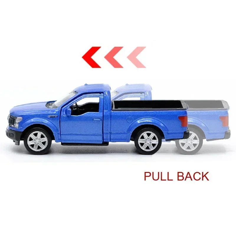 1:36 Ford F-150 Raptor Pickup with Drive Pull Back Models Simulation Metal Diecasts Vehicles Toys Collection Gift