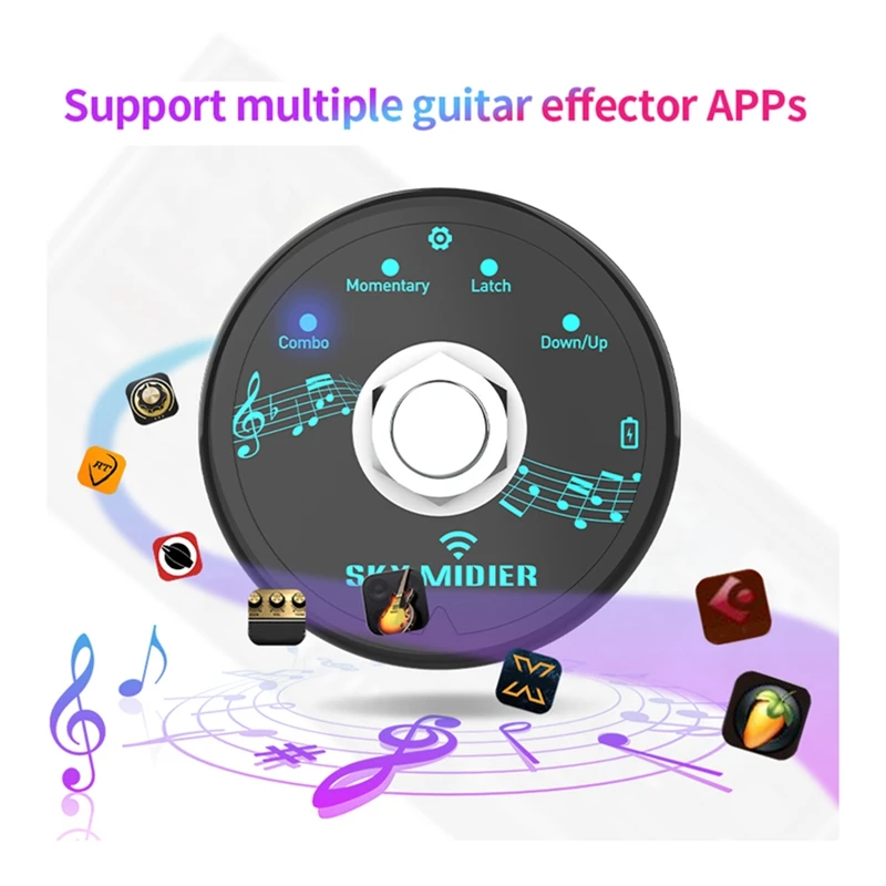 

Bluetooth 5.1 Wireless MIDI Controller Portable MIDI Foot Controller Pedal Wireless MIDI System