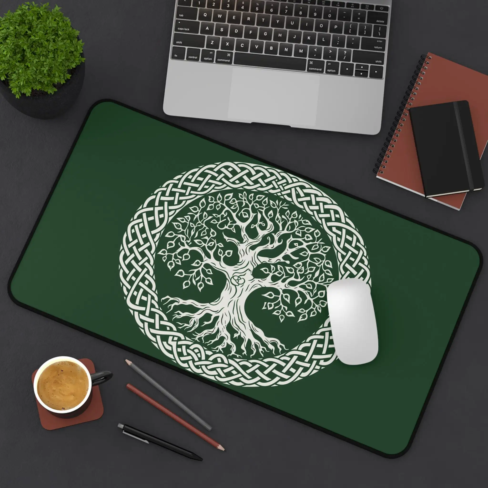 

Tree of Life Art Mouse Pads XXL, Non-Slip Waterproof Green Gaming Mouse Pad, Office Desktop Decoration for Work and Gaming