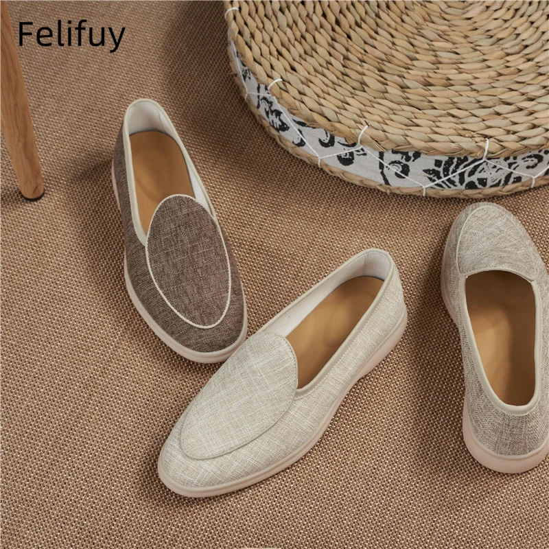 Men's Loafers Soft Bottom Flat Casual Slip-on Shoes Suitable For Men Genuine Leather Comfortable Breathable Summer Walking Shoes