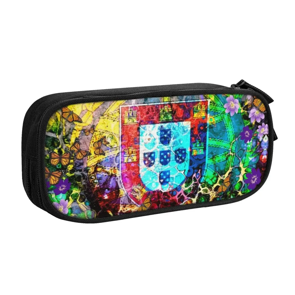 Customized Kawaii Portugal Art Pencil Cases for Girls Boys Large Capacity Portuguese Pencil Pouch School Accessories