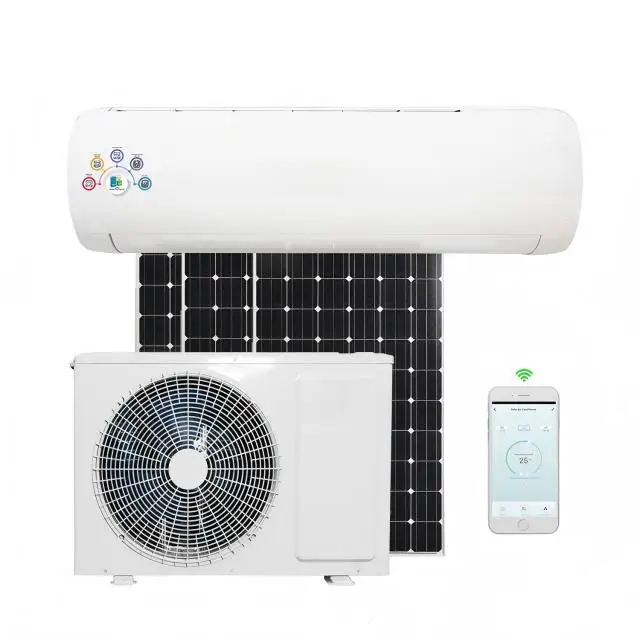 24000 BTU Hybrid AC/DC Solar Split Air Conditioner, Full DC Inverter Solar Panel Powered AC Unit, Energy Saving Off-Grid