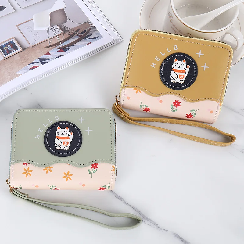 New Women's Short Wallet Large Capacity Wallets for Women Mini Cute Wallet Purses for Women Student Cute Mini Wallet