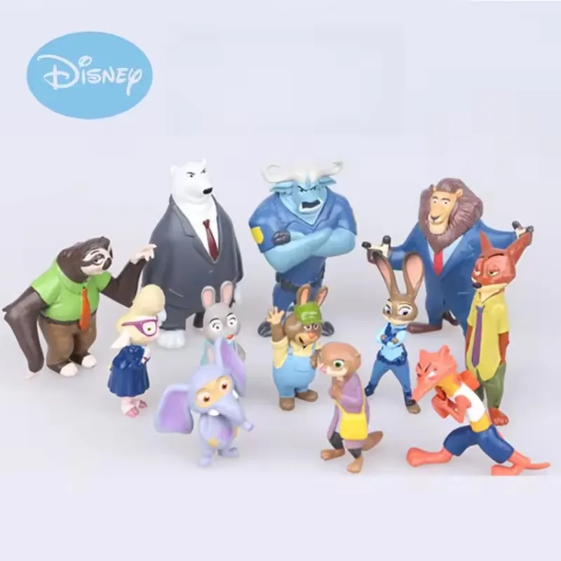 12pcs/set Disney Zootopia Animals Action Figure Toys Rabbit Judy Hopps Fox Nick Wilde Movie Kids Gift Collection Figures