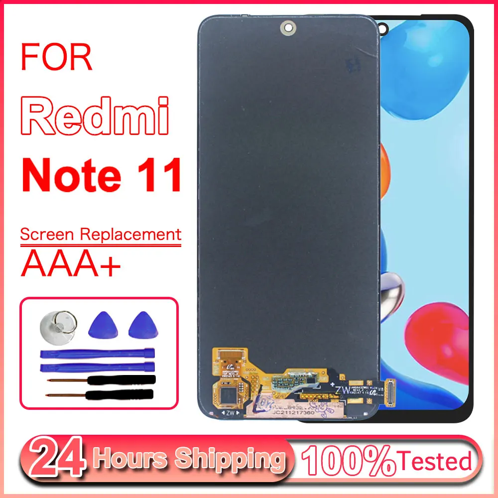 LCD pour Xiaomi Redmi Note 11 4G 2201117TG LCD écran tactile numériseur remplacement pour Redmi Note 11 2201117TY 2201117TG