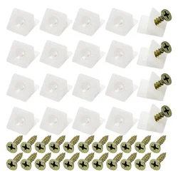 50 Pcs Drawer Supports, White Plastic Drawer Bottom Sagging Repair Fixing Mending Wedges with Screws for Furniture