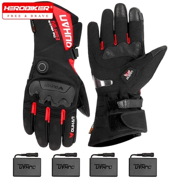DUHAN 100 % wasserdichte Motorradhandschuhe, beheizt, Guantes, Motorrad-Reiten, Heizhandschuhe, Touchscreen-Handschuhe, Gant Moto