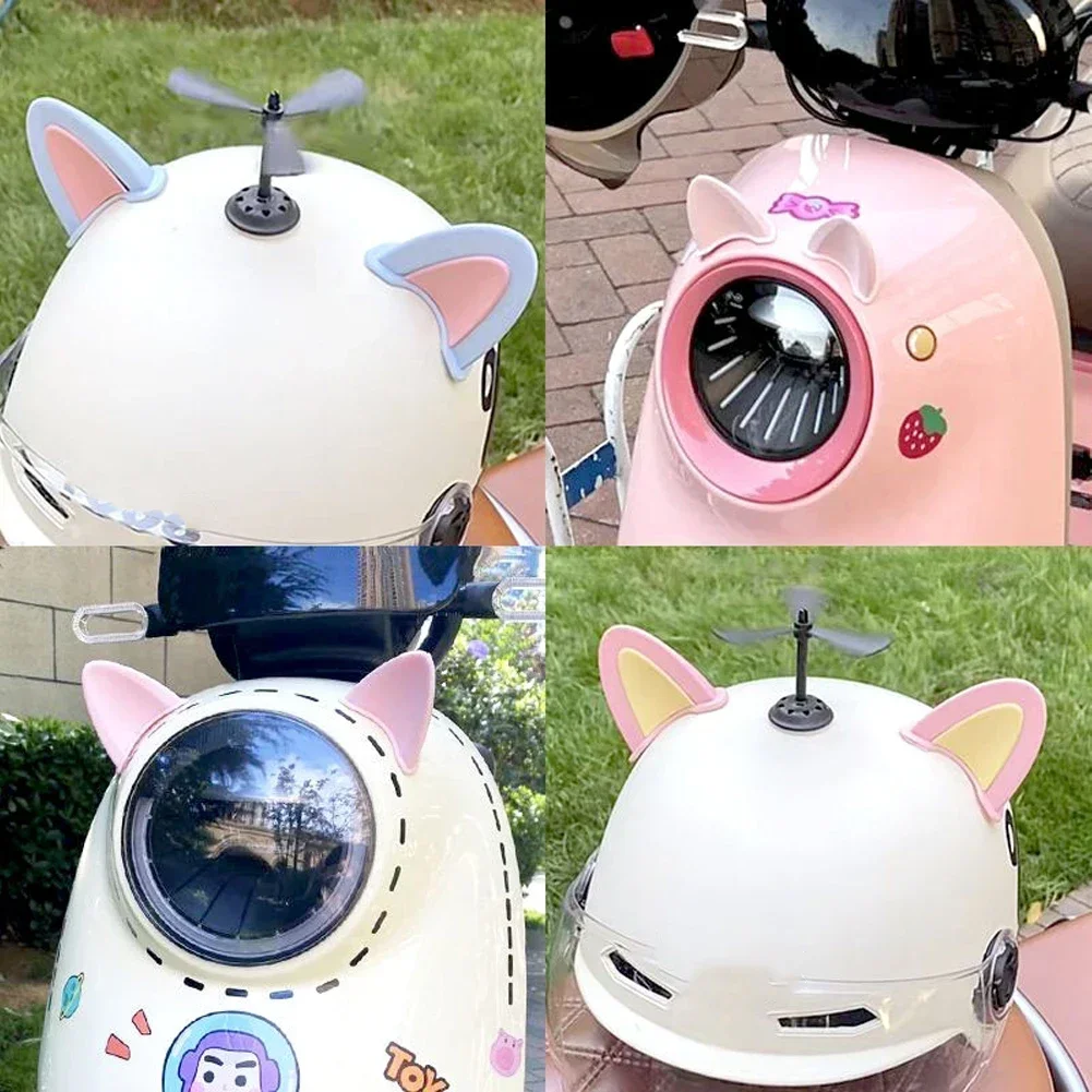 

Universal Cute Cat Ears Helmet Decoration Motorcycle Electric Stickers Decor Multicolor Motorcycle Helmets Accessories