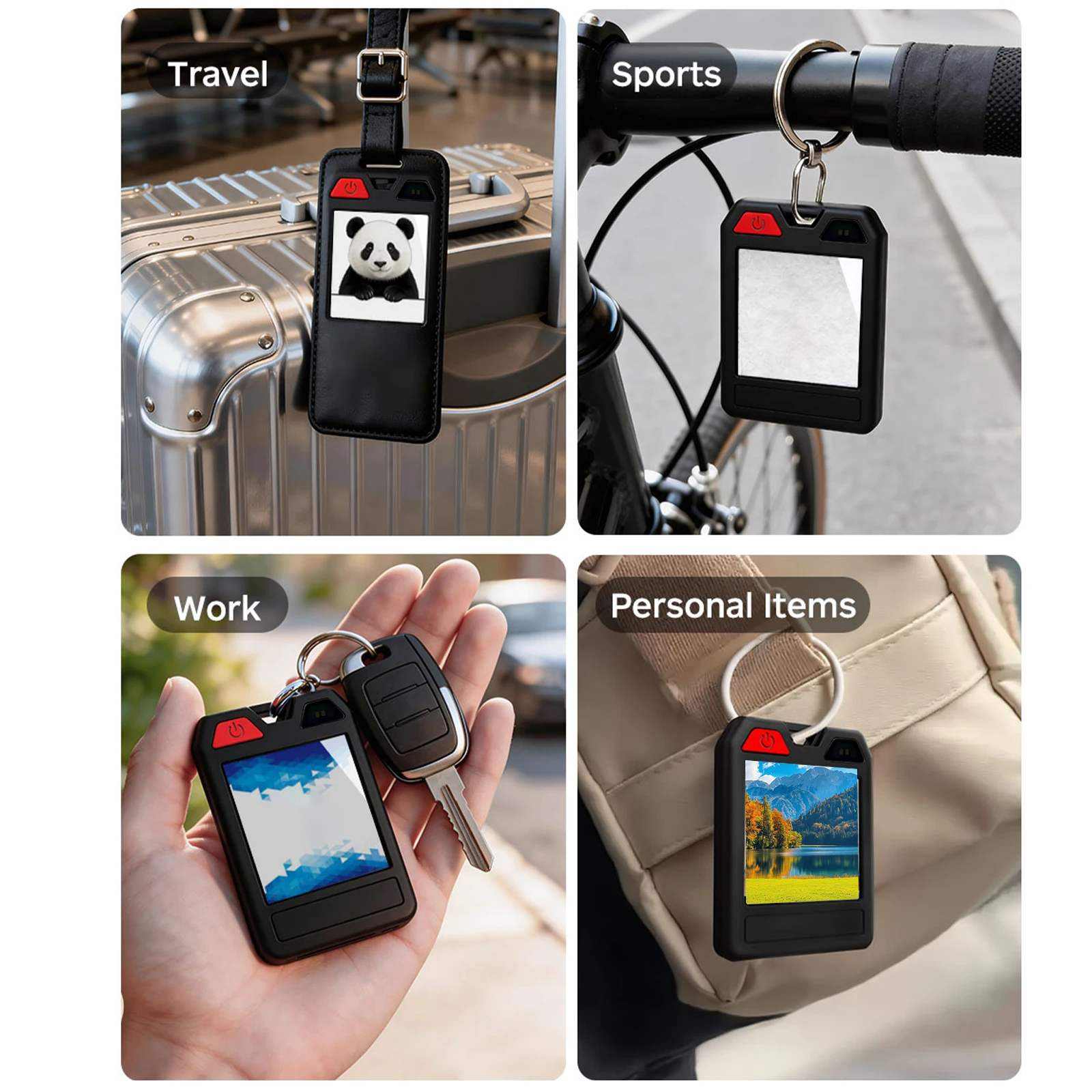 BT Locator with Color E-Ink Screen Smart Item Locator Lightweight and Waterproof Fit for Apple Find My for Google Find My Device