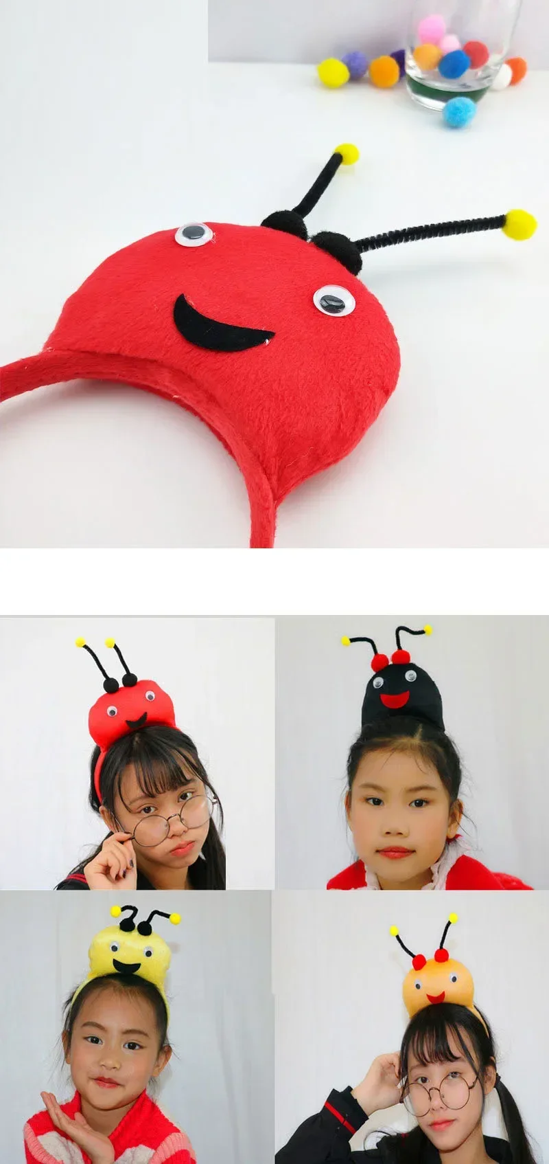 Volwassenen Kinderen Pluche Kinderen Jongen Bijenoren Hoofdband Dierenhaarband Cadeau Verjaardagsfeestje Cosplay Kostuum Halloween Kerstmis