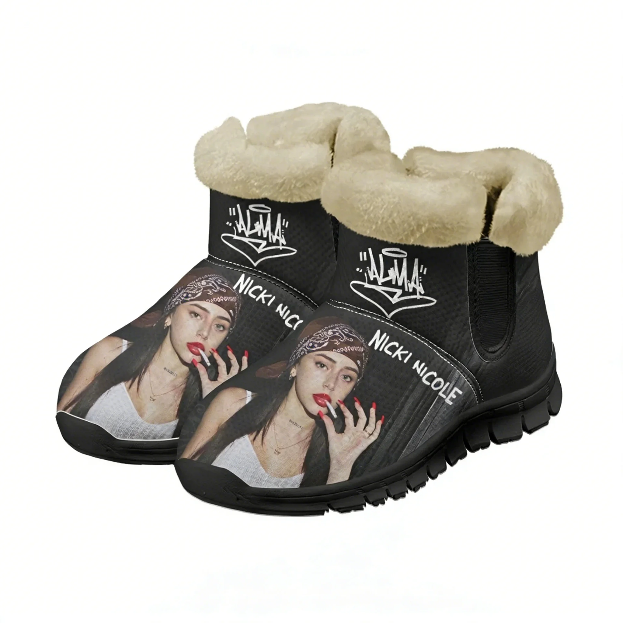 

Nicki Nicole Hip hop rapper Snow Boots Mens Womens Teenager Shoes Keep Warm Casual Lightweight Sports Custom Sneakers