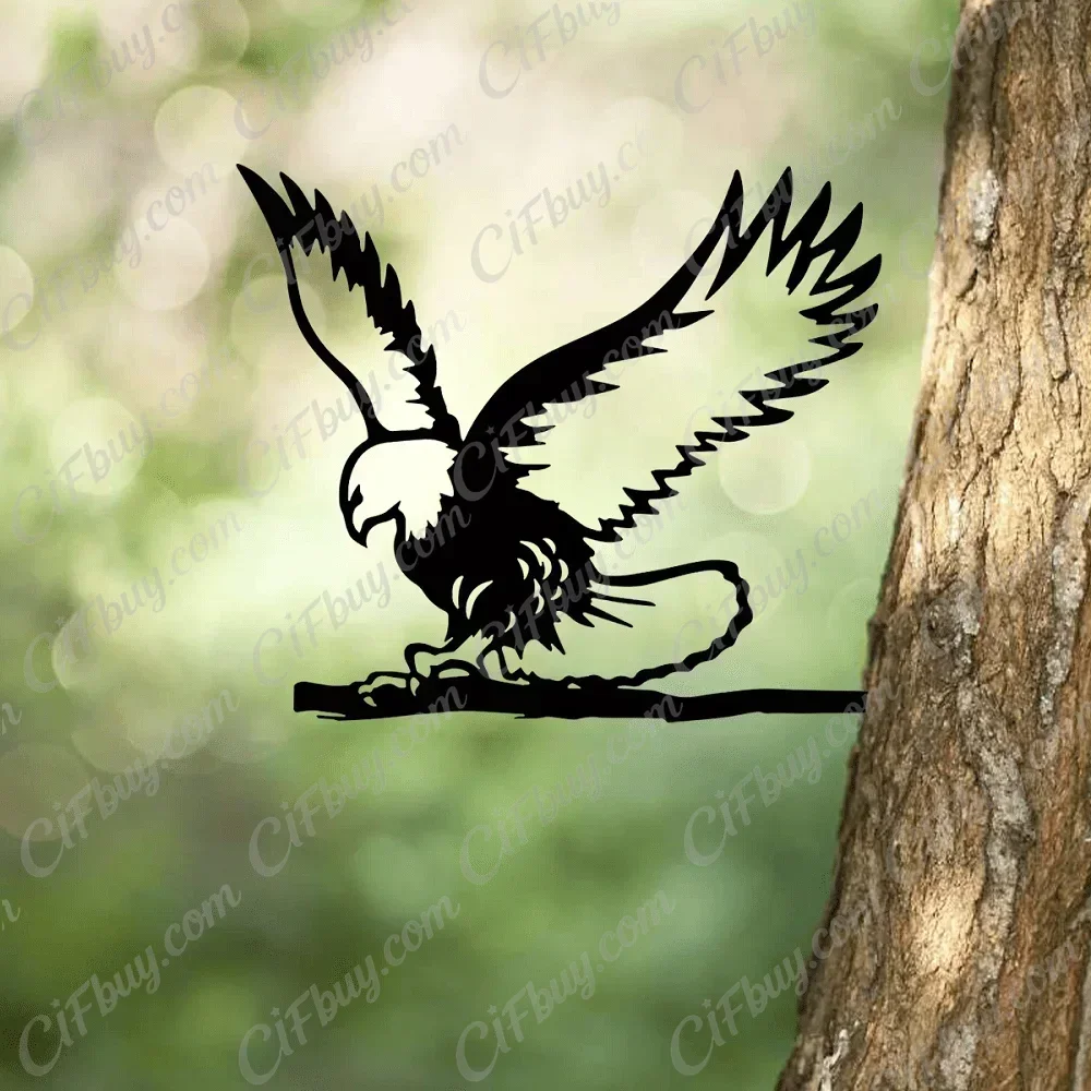 CIFBUY Flying Eagle Silhouette Metal Wall Art Sculpture Iron Rust Proof Waterproof For Indoor Outdoor Home Garden Yard Decor Gif
