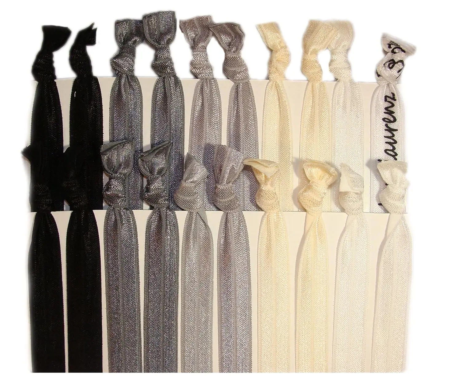 

20 Pack No Crease Ouchless Elastic Ponytail Holders - Black Ombre Styling Accessories Ribbon Bands
