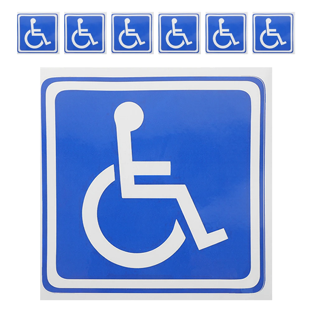 

7pcs Wheelchair Sign Stickers Handicap Accessibility Car Bumper Decals Disability Symbol Self Adhesive Door Glass Front