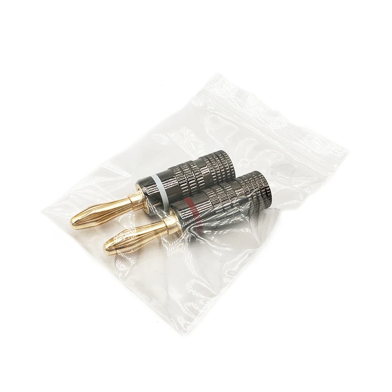 4 stücke Audio Lautsprecher Schraube Lock Banana Gold Platte Stecker Anschlüsse 4mm Lautsprecher Verstärker Kabel Männlich Banana Anschlüsse Stecker Jack