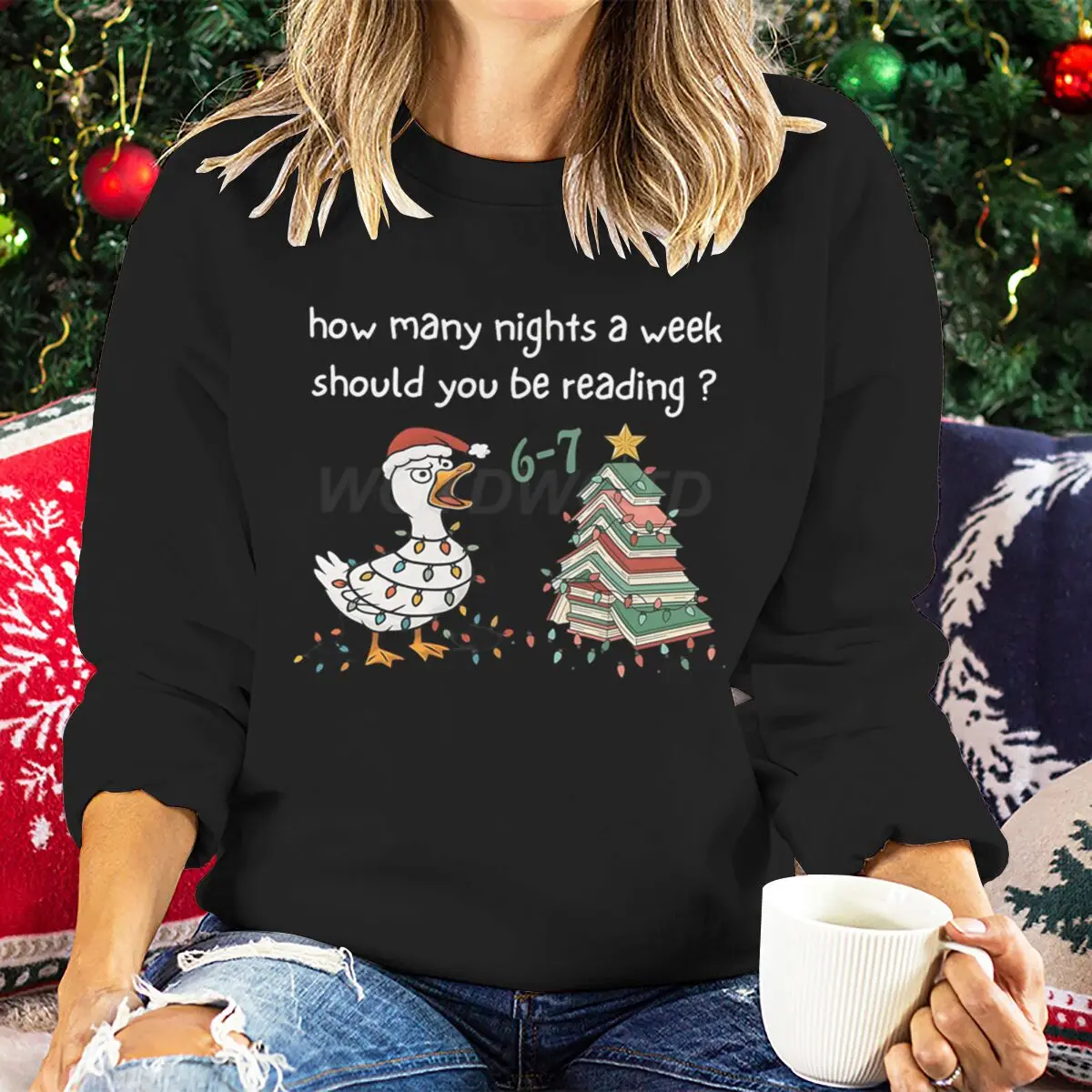 Literary Humor Long Sleeves Sweater Funny 6 7 Meme Graphic Sweatshirts for Women Book Lover Six Seven Memes Casual Tops