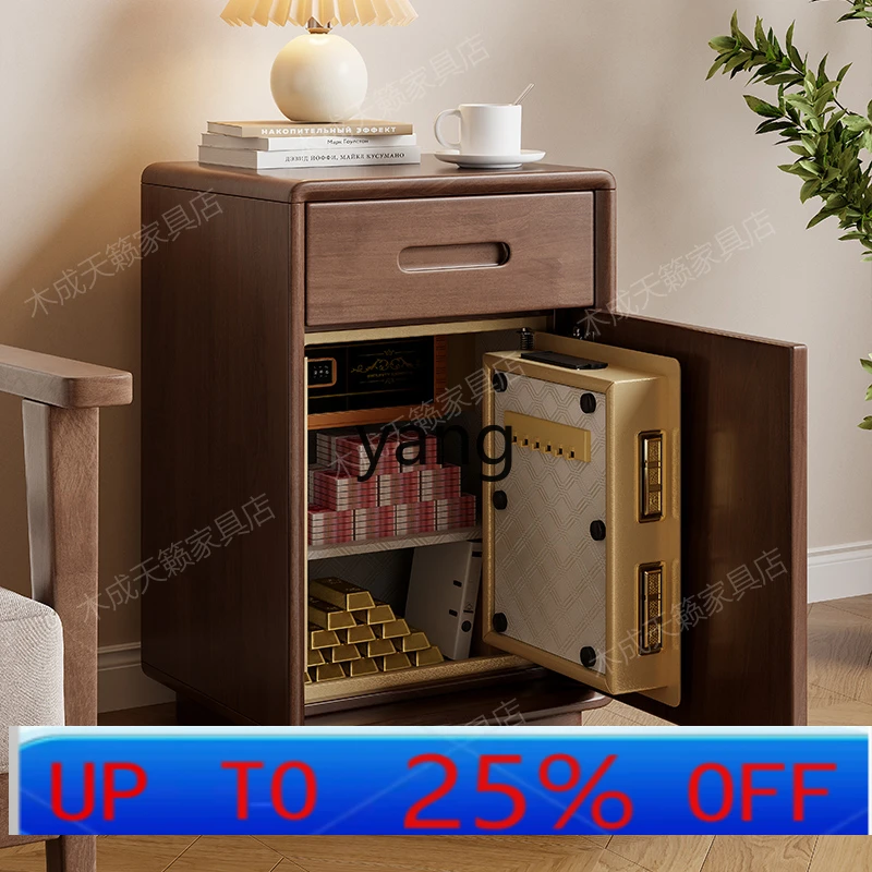 

LTT solid wood bedside table hidden anti-theft safe integrated bedroom fingerprint password lock smart locker