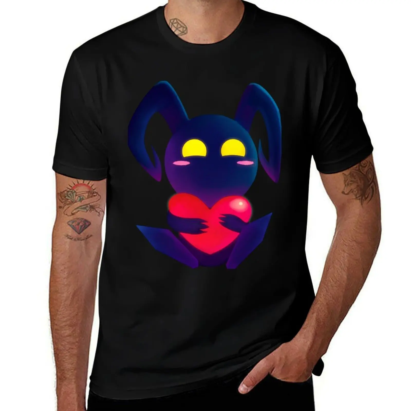 Shadow Heartless T-Shirt Retro Style Print Casual Top T-Shirt