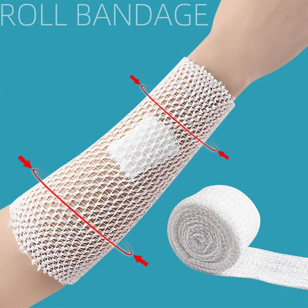 Bandage Tubulaire en Maille Respirante de 2m de Long, de Forme Cylindrique, Blanc, pour Plaie artificiel astique