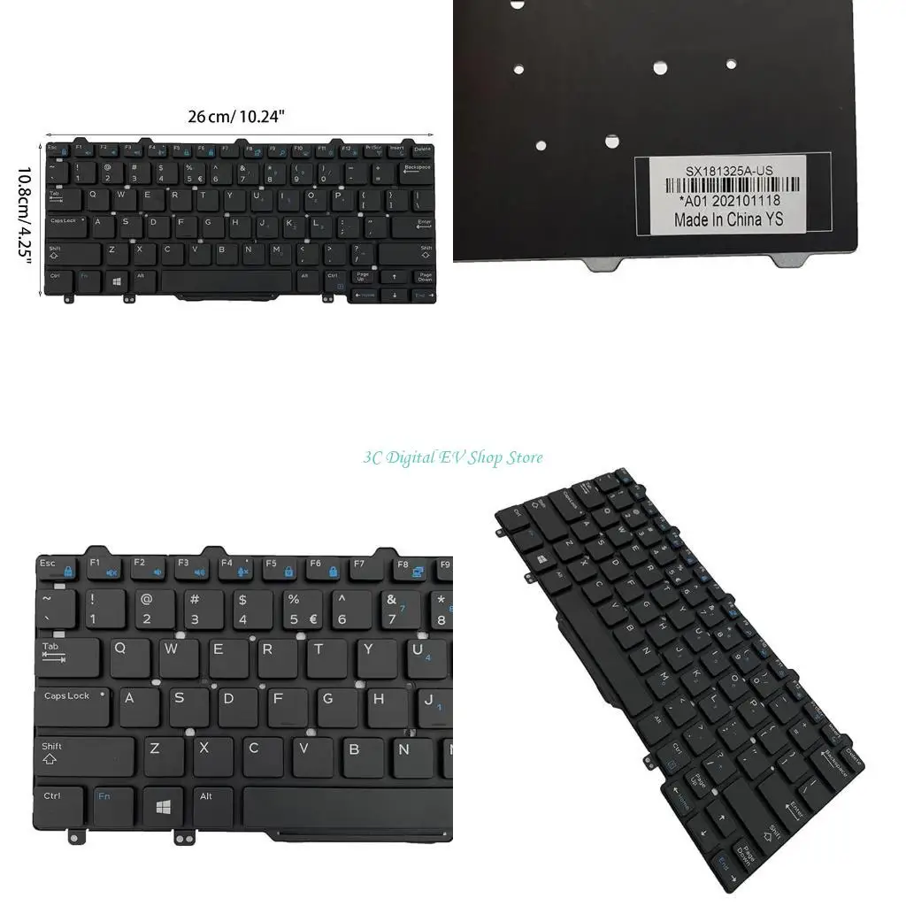 Acessórios para laptop E74D para DellLatitude E5450 E7250 E7450 E7470 Substituição teclado inglês com layout EUA