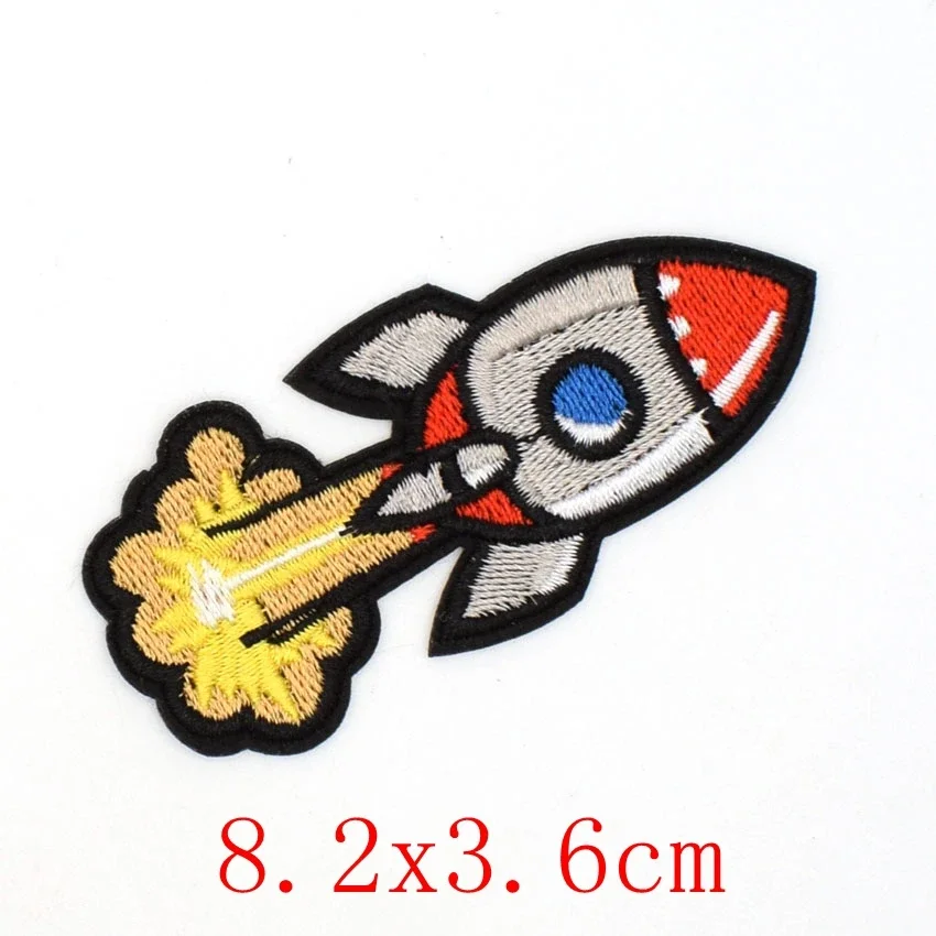 Special Offer Limited 3D Parches Stickers, Rocket Missile Spacecraft Aircraft, Outer Space Applique, Iron on Patch, 2018