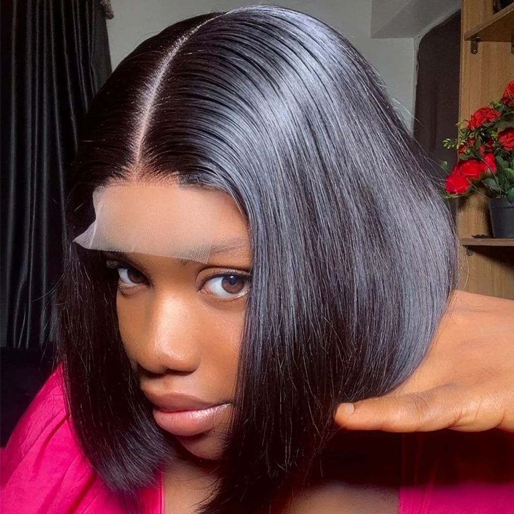 300% Density bone straight bob wig