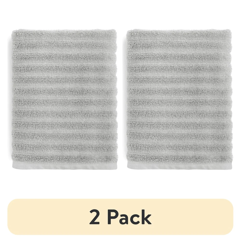 مناشف حمام ذات أداء محكم، عبوة من قطعتين سريعة الجفاف من القطن الناعم الممتص وخفيفة الوزن ومتينة ومقاومة للبهتان وقابلة للغسل في الغسالة #2
