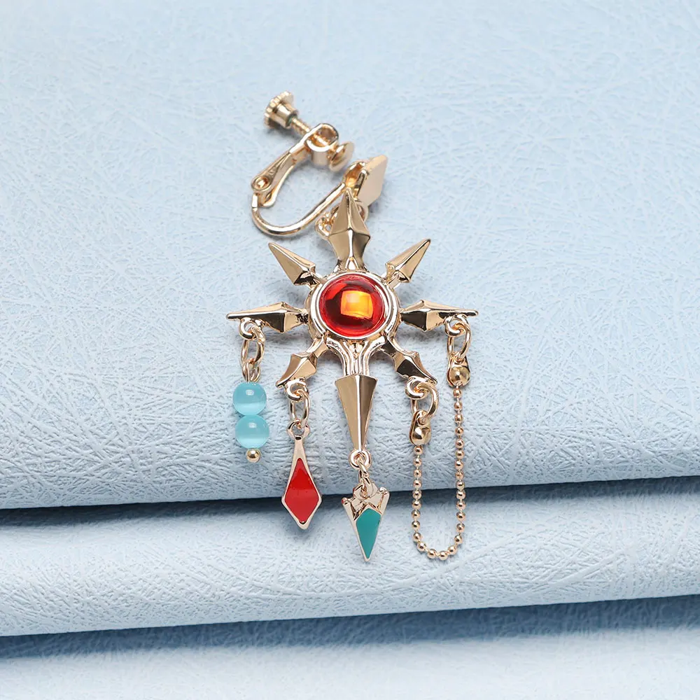 فاينل فانتسي XIV FF14 Azeyma كوس أقراط تأثيري قرط كبس الأذن دبوس أنيمي كوميك كون تظهر الدعامة مجوهرات اكسسوارات