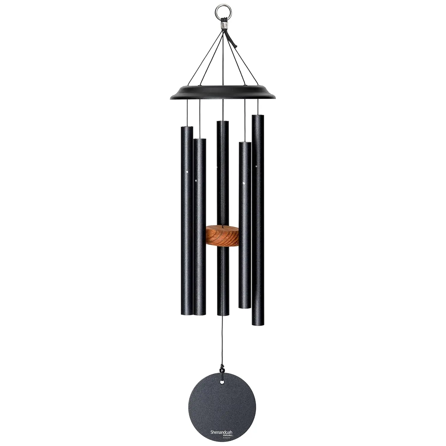 by Wind River – 26 inch Black Wind Chime for Patio, Backyard, Garden, and Outdoor décor (Aluminum Chime) Made in the USA