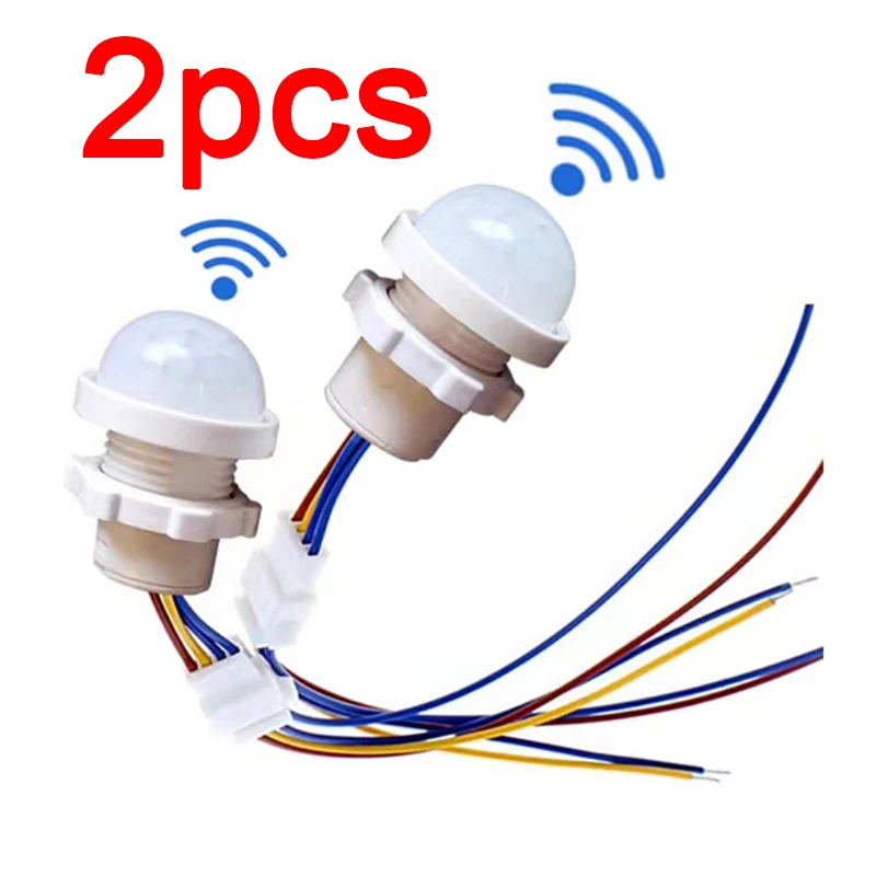 

2 шт., умный PIR датчик движения, переключатель детектора, домашний, для использования в помещении, на открытом воздухе, инфракрасный свет, 110 В, 220 В, режим задержки времени, регулировка переключателя освещения