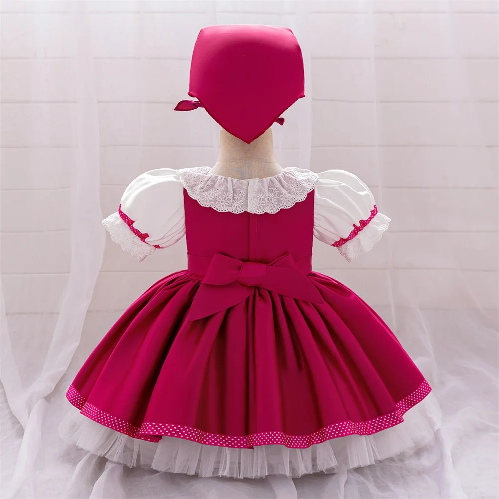 Ma Sha Bear Girls Party Maid Dress 2pcs Toddler Lolita 1st Birthday Wedding Princess Prom Dress Carnival Halloween Kids Clothing