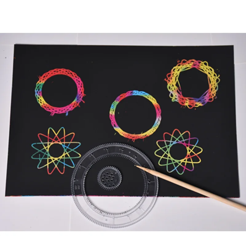 23pcs Transparent Flower Ruler Set Spirograph Drawing Ruler Tools Set - Create Stunning Spiral Drawings with Magic Templates