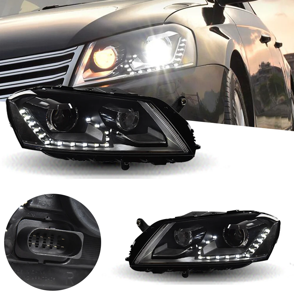 Car Styling Headlights for VW Passat B7 Europe LED Headlight 2012-2016 Head Lamp DRL Signal Projector Lens Auto Accessories