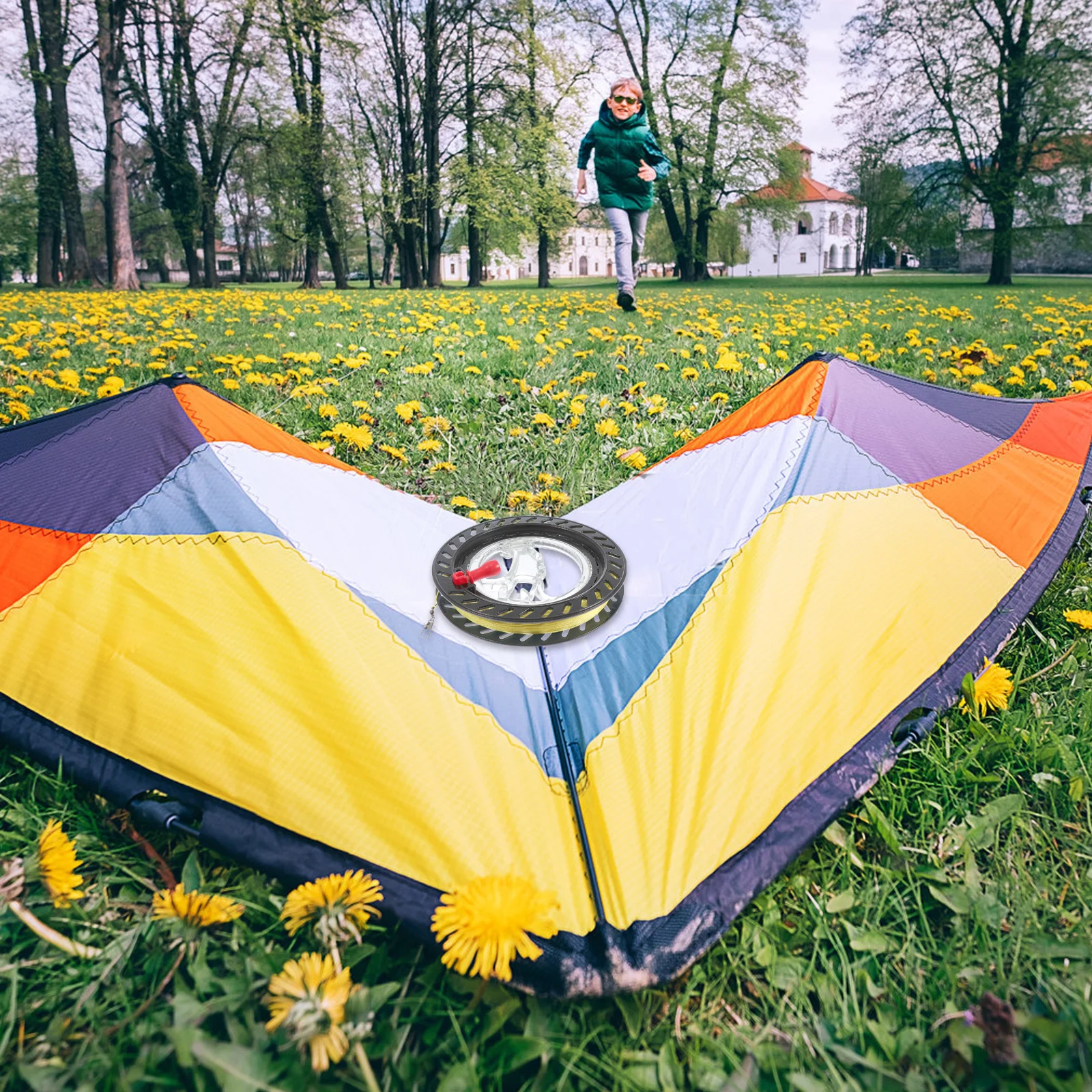 Enrouleur de cerf-volant, 1 pièce, noir, léger, ergonomique, roue à main, accessoire de vol de cerf-volant en plein air, adapté aux adultes et aux adolescents