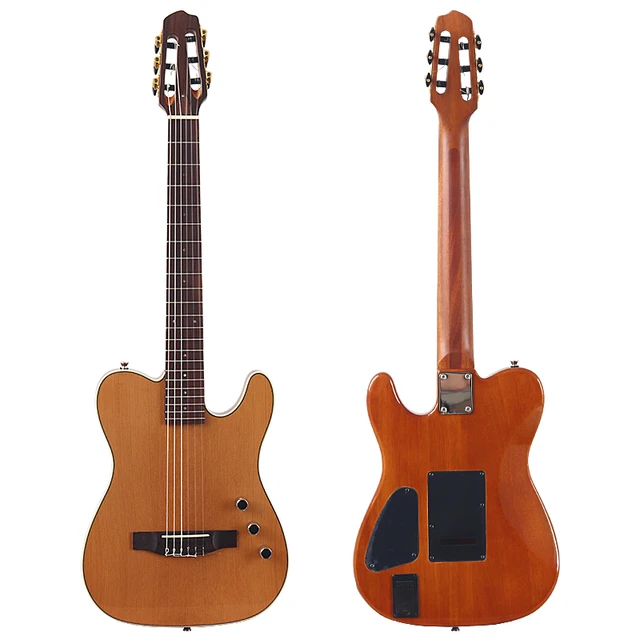 Thin Body Silent Classic Guitar 39 Inch 22 Frets Solid Wood Red Cedar Top  Okoume Wood Back and Side Classic Guitarra