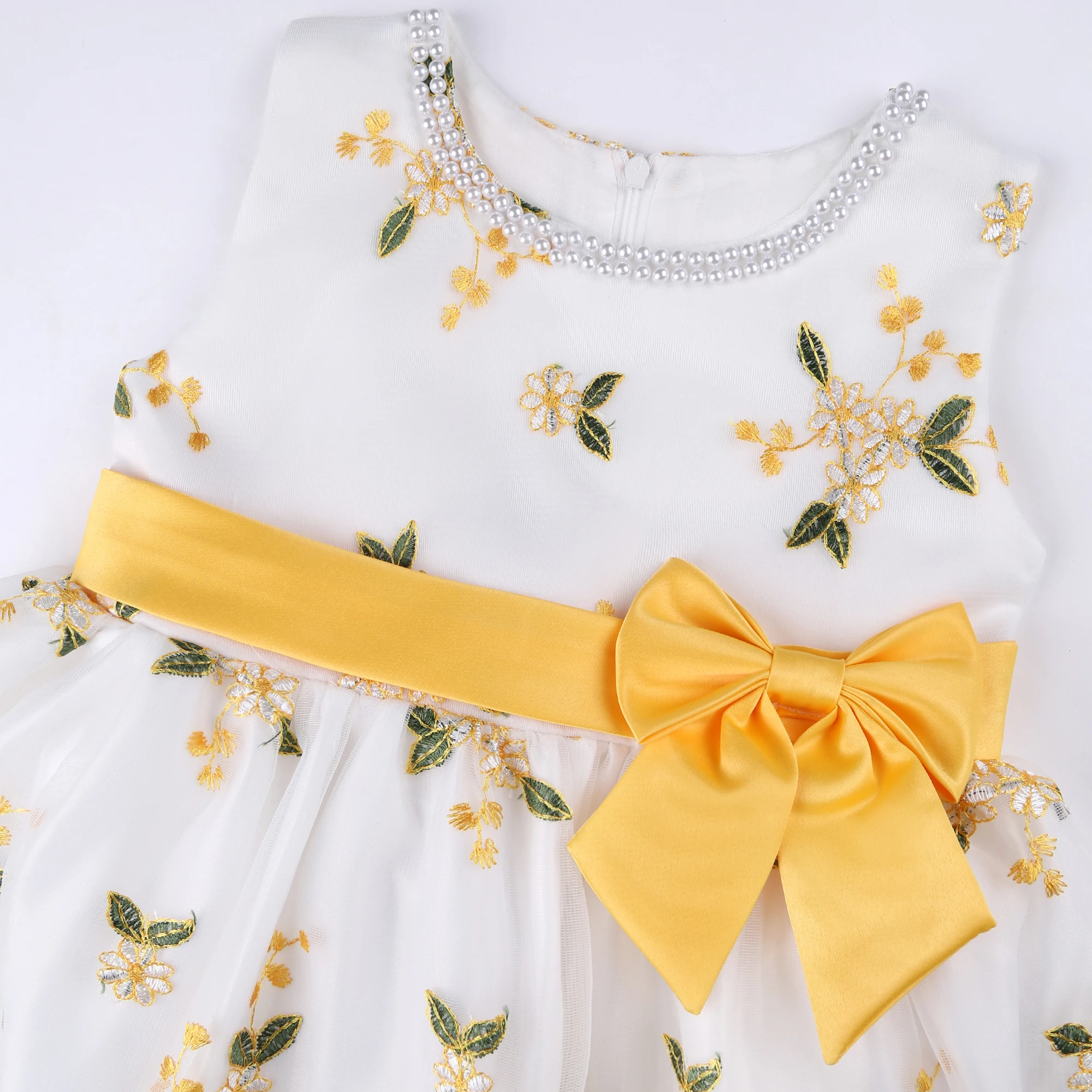 New embroidered bow dress skirt gauze princess pommel skirt girl dress June 1 Children\'s Day performance dress