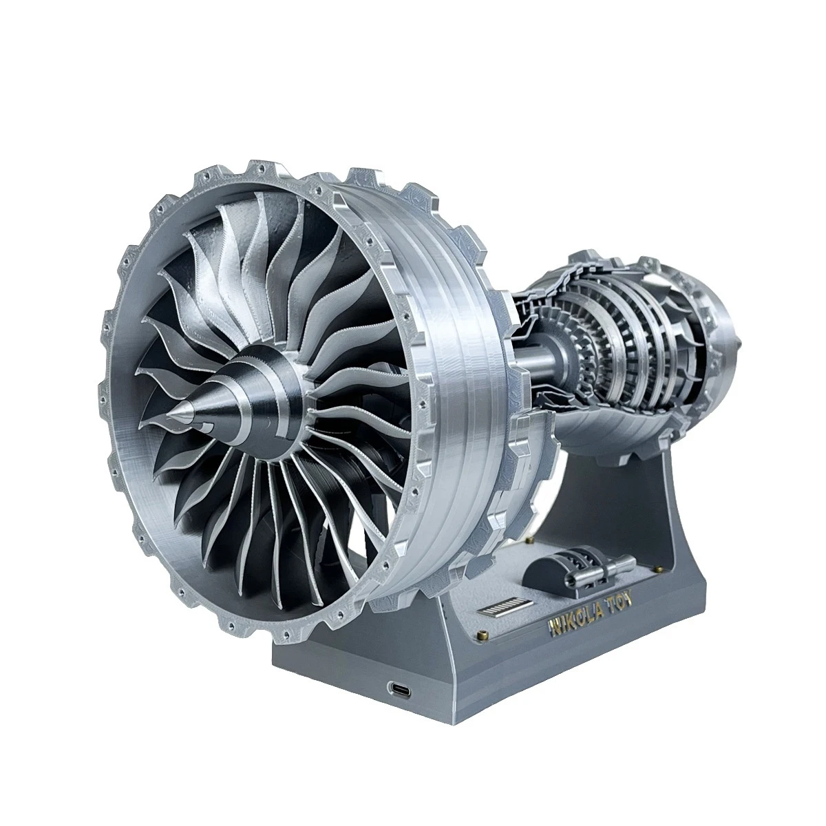 Turbofan Motor Model Aircraft, Modelo 3D, entusiasta profissional plástico, Decoração Collectibles, tamanho médio, 46cm