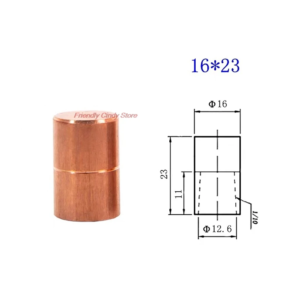 10pcs Spot Welding Electrode Cap, Spot Welding Machine Electrode 16*23 Flat Round Head Pointed Electrode Head