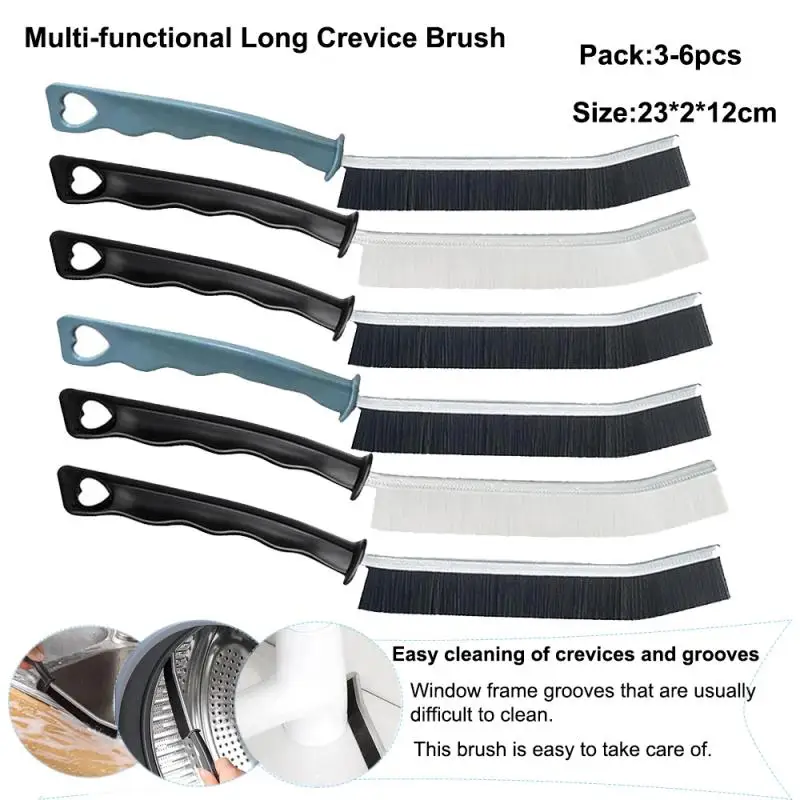 3 ~ 6 قطع فرشاة تنظيف شق ذات شعيرات صلبة، فرشاة تنظيف للحمامات والمطبخ والنوافذ لأداة تنظيف المطبخ والحمام