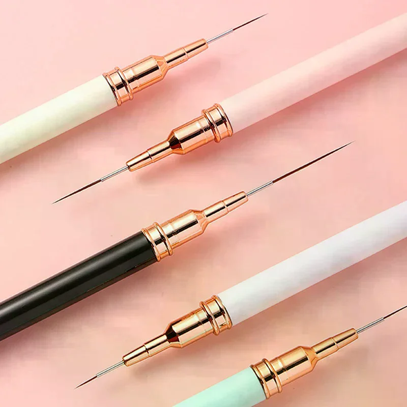 5 stks Nail Art Pen Set Borstels Set Langwerpige Lijnen Striping Tekening UV Gel Schilderen Nail Design Pen Professionele Manicure Tool