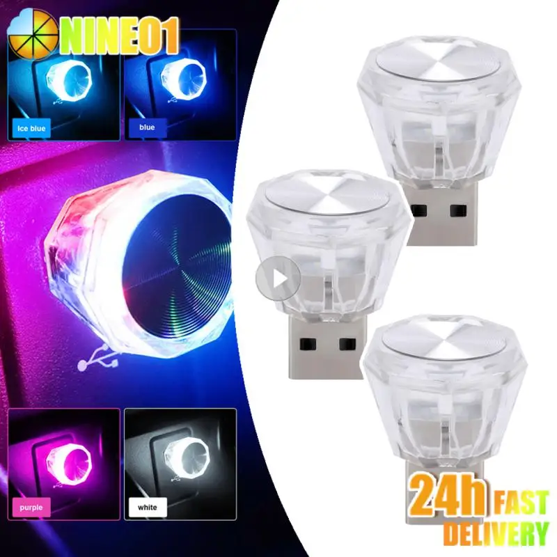 

Mini USB Car LED Ambient Light Interior Atmosphere Lamps Decoration Environment Auto PC Computer Portable Light Plug Play Lamp