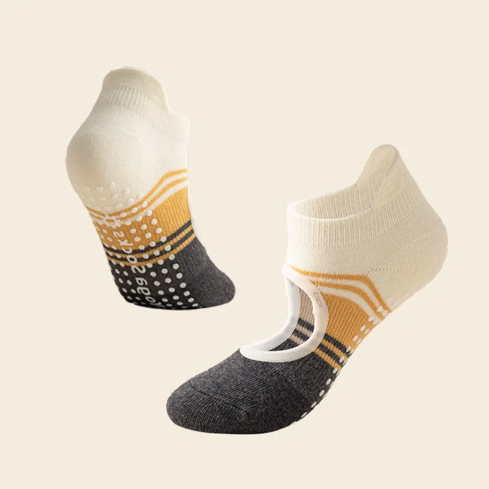 

New Casual Pilates Socks Breathable Cotton Ankle Socks High Elasticity Anti Slip Short Socks