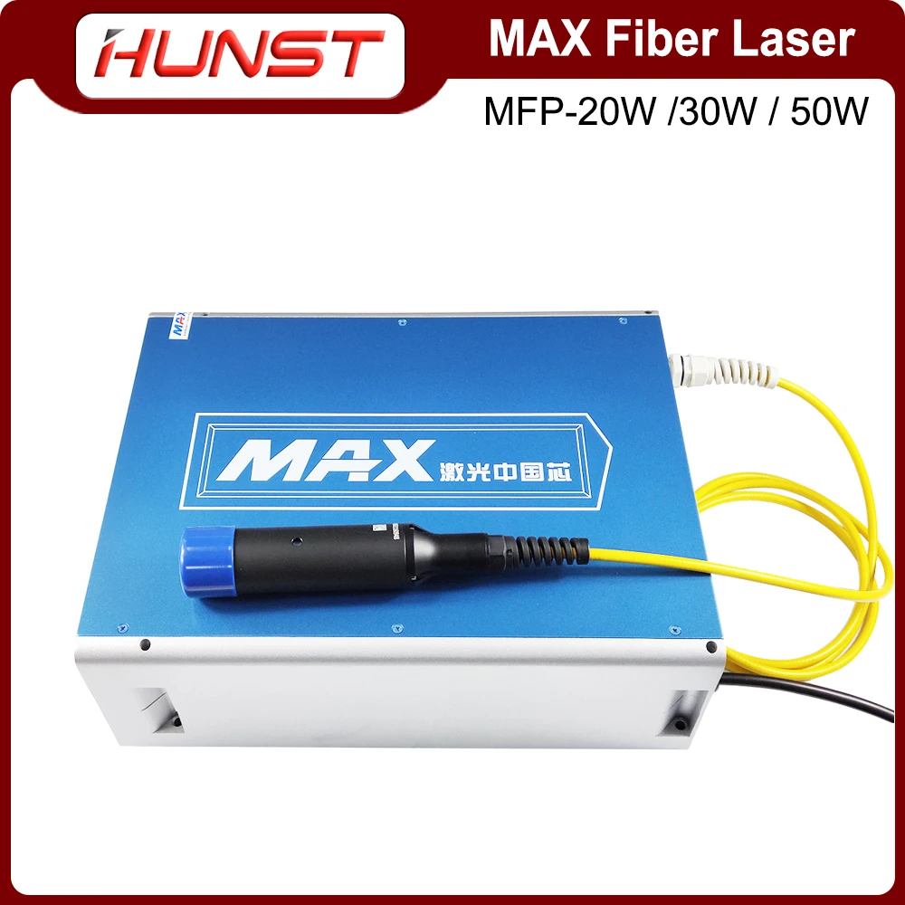 HUNST Max Q-switched Pulse Fiber Laser Source 20W 30W 50W ,1064nm High Quality Laser for DIY Metal Marking and Engraving Machine