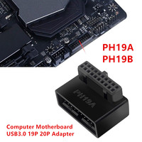 USB 3.0 19/20Pin Male To Female Extension Adapter Angled 90 Degree Converter For Motherboard Connector Socket PH19A PH19B