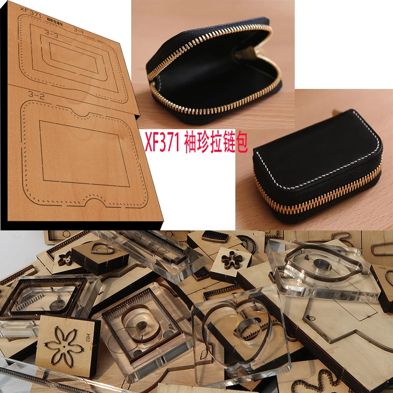 

New Japan Steel Blade Wooden Die Mini zipper bag Leather Craft Punch Hand Tool Cut leather stitching tools