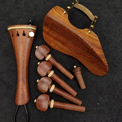 Rosewood Violin Fitting Parts With hardware Pegs+Chinrest+Tailpiece+Gut+Endpin,Violin Accessories