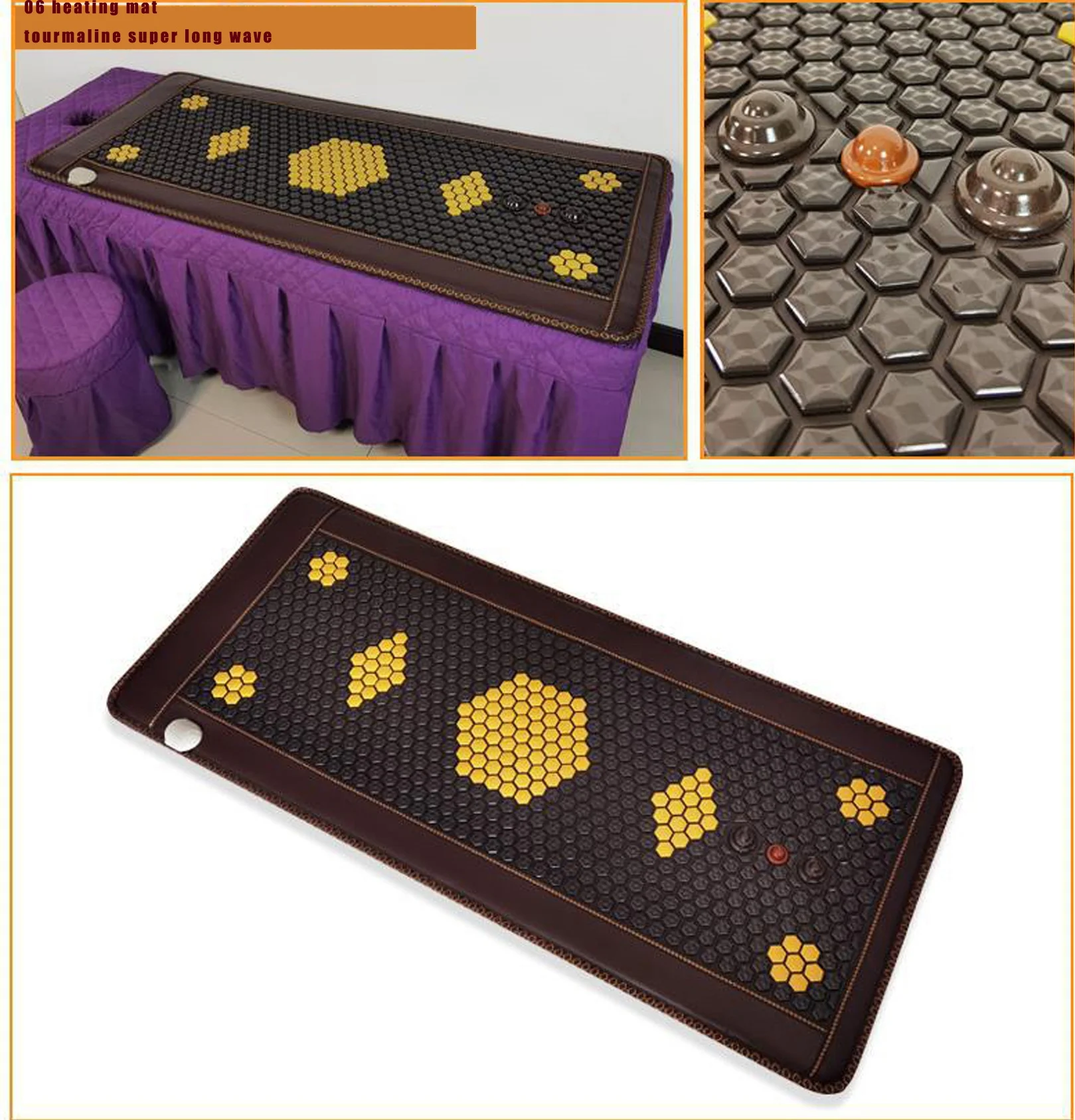 Factory Far Infrared Brown And Grey High Quality  Heating Mat Hot Tourmaline Stone Healing Therapy Product OEM