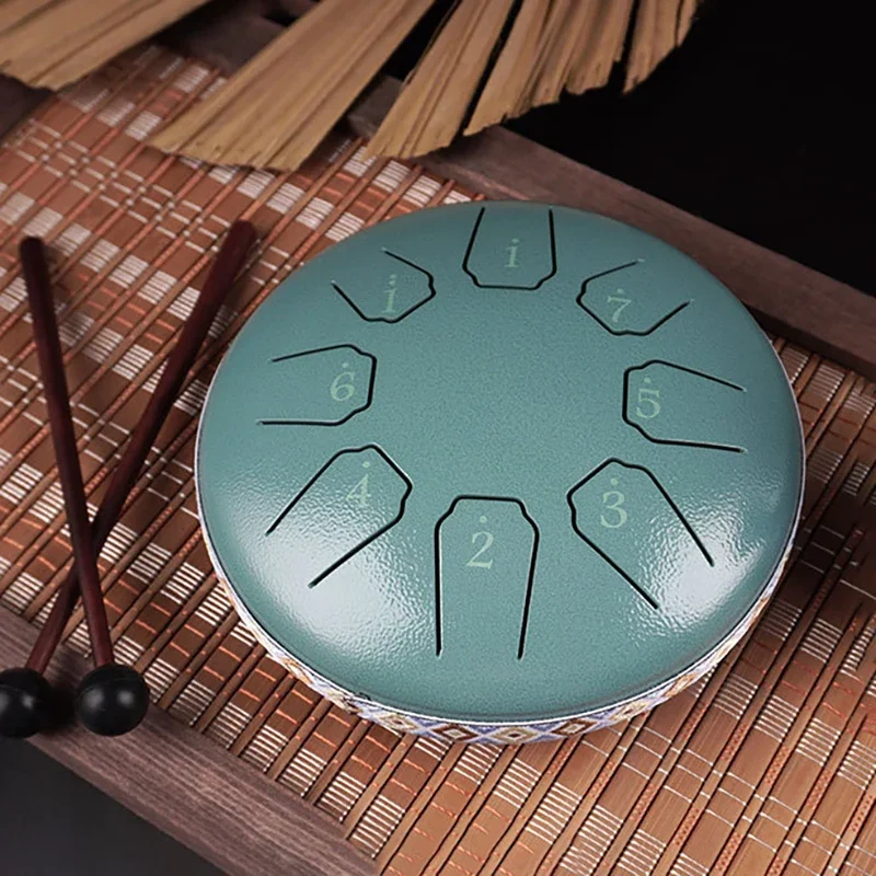 Tongue Drum 6 Inch 8 Tone Treble Ethereal Drums Beginner Mini Hand Drum Yoga Meditation Sound Healing Percussion Instrument Gift