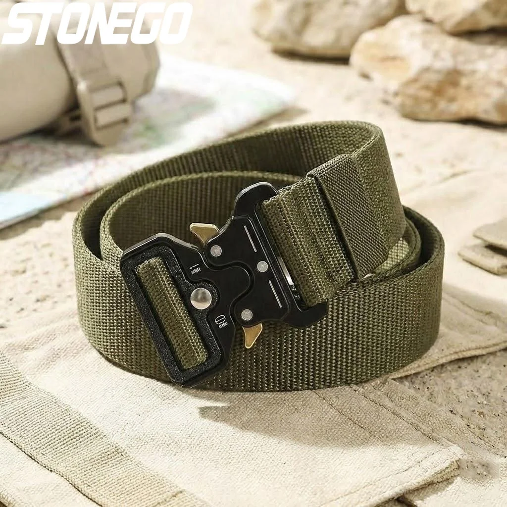 

Men's Military Style Quick Release Tactical Belt Nylon Canvas Outdoor Sports Camping Metal Buckle